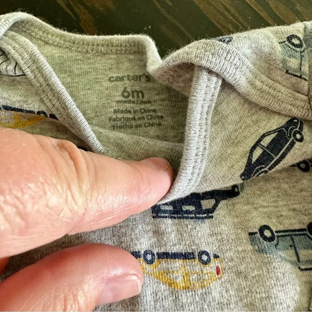 Carter's Gray One Piece with Colorful Vehicle Print Size 6 Months (371)